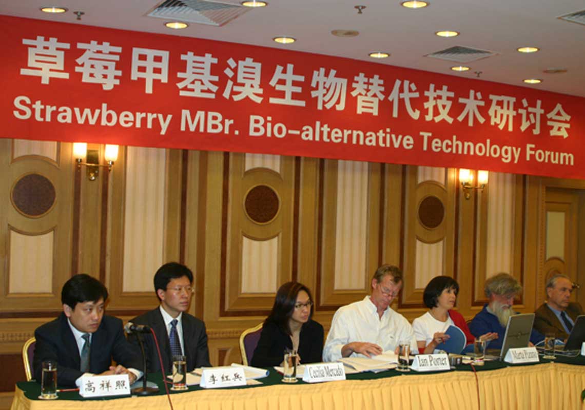 聯(lián)合國環(huán)境署、聯(lián)合國工發(fā)組織等機構(gòu)出席了我公司舉行的草莓甲基溴生物替代技術(shù)研討會